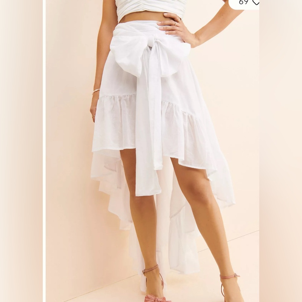 Anthropologie White High-Low Skirt